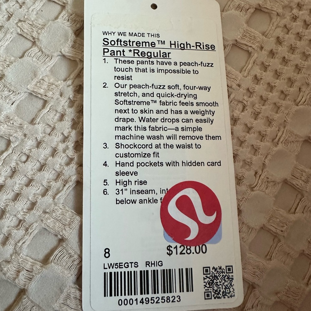 lululemon athletica softstreme high-rise pant rhino grey nwt - Picture 8 of 8
